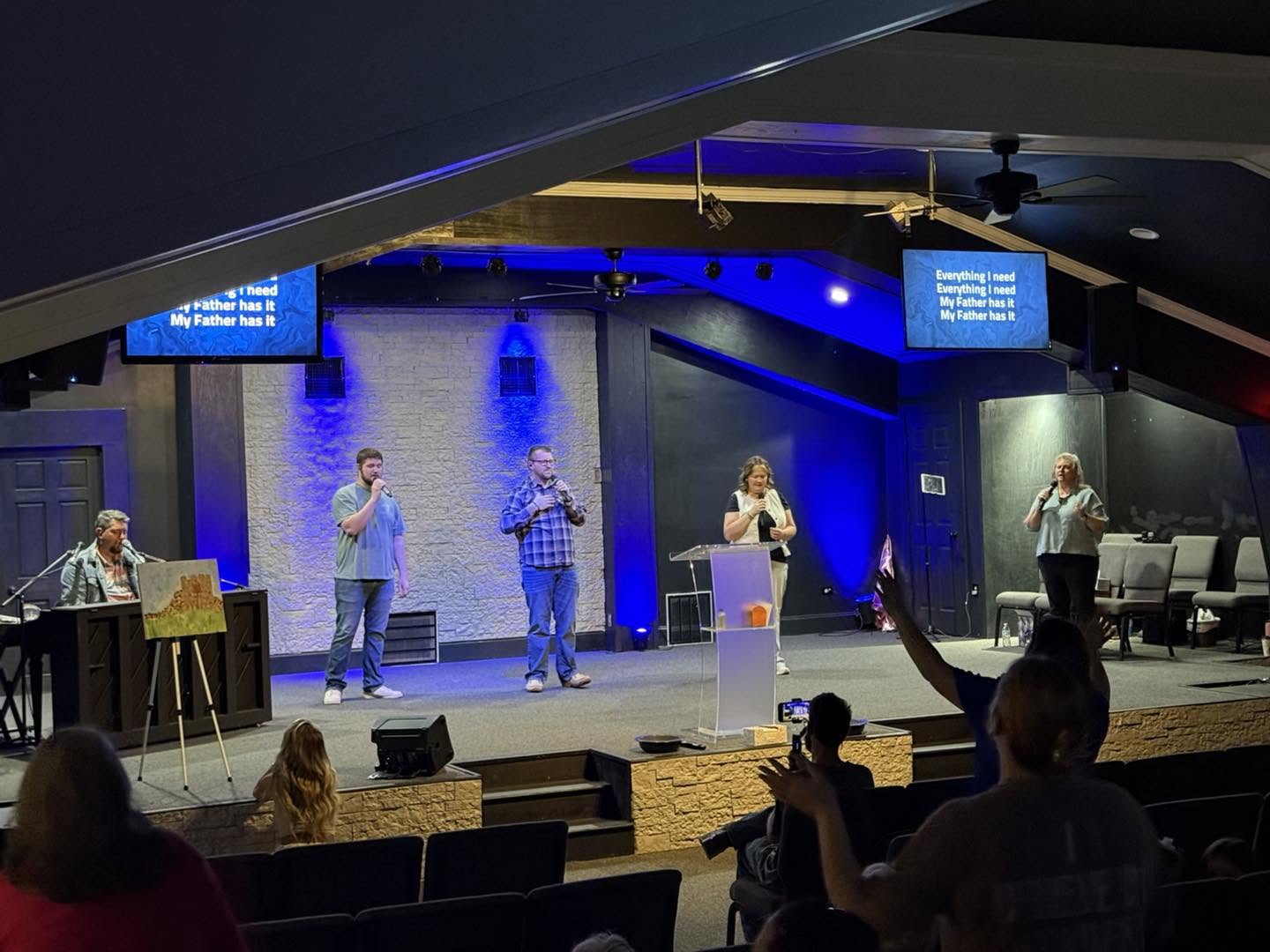 Worship team leading praise at Mayslick Lighthouse
