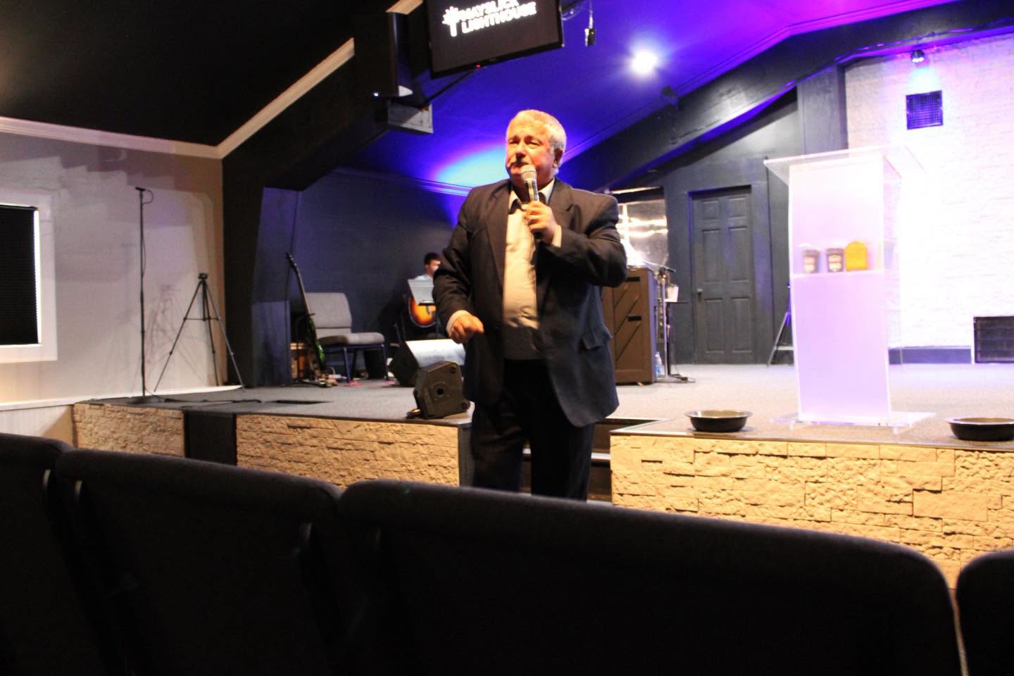 Pastor preaching at Mayslick Lighthouse